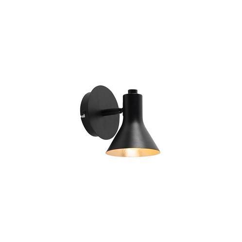 Moderne spot zwart met goud 1-lichts - Magno, Huis en Inrichting, Lampen | Spots, Nieuw, Overige materialen