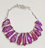 Grote halsketting van zilver 925 vintage en roze