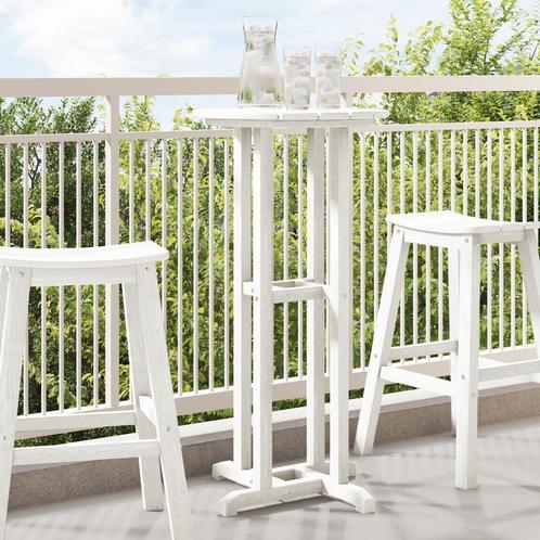 vidaXL Bar Tafel Wit 55x55x107 cm HDPE, Tuin en Terras, Tuintafels, Nieuw, Verzenden