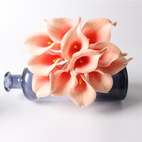 Calla real touch zalm coral +/- 7 cm. en 37cm lang. / st, Huis en Inrichting, Woonaccessoires | Kunstplanten en Kunstbloemen, Nieuw