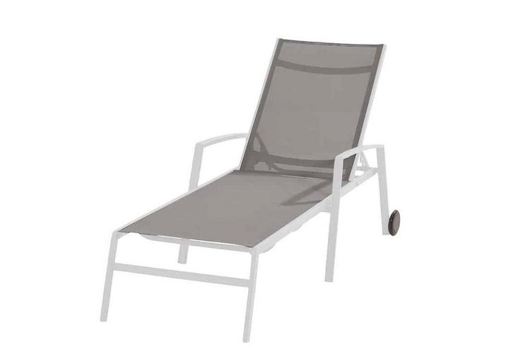 Taste by 4 Seasons Solana verstelbaar ligbed met wielen wit, Tuin en Terras, Tuinsets en Loungesets, Ophalen of Verzenden