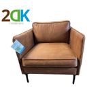 Fauteuil - Zinnia - stof Kentucky cognac, Ophalen of Verzenden, Nieuw, Leer