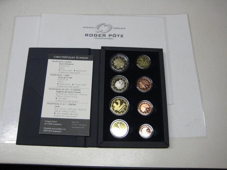 Andorra 3,88 Euro munten set 2014 in Pp nur 3 000 Exempla..., Postzegels en Munten, Munten | Europa | Euromunten, Verzenden