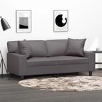 vidaXL Tweezitsbank met sierkussens 140 cm kunstleer grijs, Huis en Inrichting, Banken | Bankstellen, Verzenden, 150 tot 200 cm