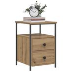 vidaXL Nachtkastjes 2 st 34x35,5x50 cm bewerkt hout, Huis en Inrichting, Slaapkamer | Nachtkastjes, Verzenden, Nieuw, Hout