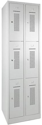 Lockers Lockerkast Perfo 6-deurs 195x60x50cm Lichtgrijs, Ophalen of Verzenden, Nieuw in verpakking