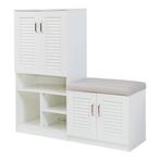 Schoenenkast Løten 120x120x37 cm wit [en.casa], Huis en Inrichting, Kasten | Schoenenkasten, Verzenden, Nieuw