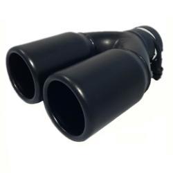 Zwart Uitlaatsierstuk Dubbel - passend 45-60 mm, Auto-onderdelen, Uitlaatsystemen, Nieuw, Verzenden