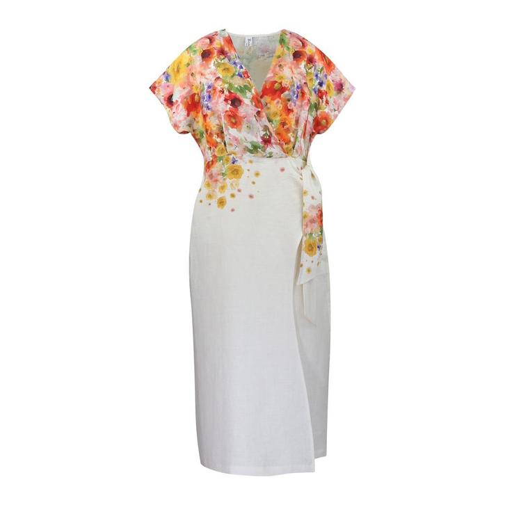 Backstage • linnen wikkeljurk Magali • M, Kleding | Dames, Jurken, Wit, Nieuw, Maat 38/40 (M), Verzenden