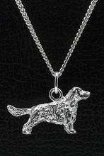 Zilveren Field spaniel met staart ketting hanger - groot, Verzenden, Nieuw