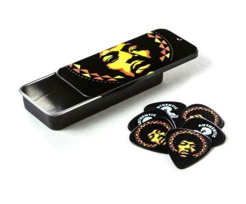 Jimi Hendrix opbergblikje + plectrums heavy officiële merch, Verzamelen, Muziek, Artiesten en Beroemdheden, Gebruiksvoorwerp, Nieuw