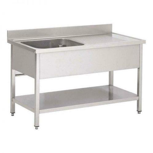RVS Spoeltafel met bodemschap 600 diep - 1 bak, Zakelijke goederen, Horeca | Keukenapparatuur, Nieuw in verpakking, Verzenden