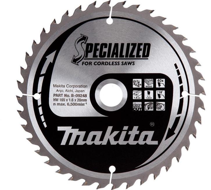 Makita Cirkelzaagblad voor Hout | Specialized | Ø 165mm, Doe-het-zelf en Verbouw, Gereedschap | Handgereedschap, Nieuw, Ophalen of Verzenden