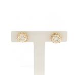 Exclusieve gouden oorbellen met diamant | 2,90 ct., Gebruikt, Overige kleuren, Ophalen of Verzenden, Met edelsteen
