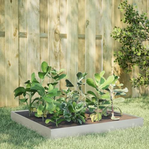 vidaXL Plantenbak verhoogd 100x100x18,5 cm roestvrijstaal, Tuin en Terras, Bloembakken en Plantenbakken, Nieuw, Metaal, Verzenden