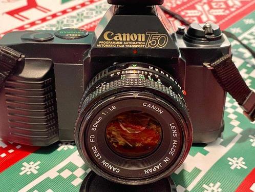 Canon T50 + Speedlite 244T + FD 1,8/50mm Single lens reflex, Audio, Tv en Foto, Fotocamera's Analoog