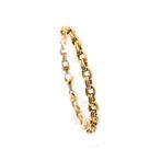 Gouden anker schakel armband | 21 cm (solide armband), Ophalen of Verzenden, Gebruikt, Overige kleuren, Goud