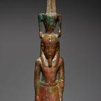 Oud-Egyptisch Brons Figuur van de god Nefertum. Late periode