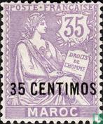 Marokko - Franse postkantoren - Allegorie (Type Mouchon)..., Verzenden, Postfris