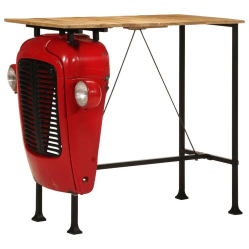 vidaXL Bartafel tractor 55x120x107 cm massief mangohout rood, Huis en Inrichting, Tafels | Eettafels, Nieuw, Verzenden