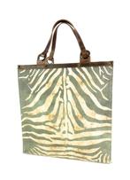 Trendy boodschappen tas Zebra print groen, Sieraden, Tassen en Uiterlijk, Tassen | Damestassen, Nieuw, Verzenden