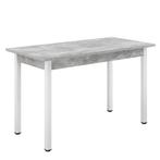 Eettafel Den Haag 120x60x75 cm betonkleurig en wit, Nieuw, Verzenden