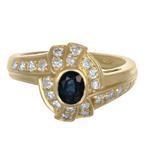 Ring - 18 karaat Geel goud - 0.82ct. tw. Saffier - Diamant, Sieraden, Tassen en Uiterlijk, Ringen, Nieuw