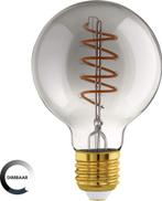 EGLO LED Lamp E27 Ø 8 cm - G80 - Smoke - 2000K - Dimbaar, Ophalen of Verzenden, Zo goed als nieuw