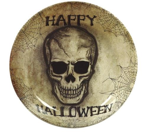 Halloween Schedel Schaal 31cm, Hobby en Vrije tijd, Feestartikelen, Nieuw, Verzenden