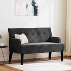 vidaXL Chesterfield Bank Zwart 112 x 65,5 x 75 cm Fluweel, Verzenden, Nieuw, Stof, Minder dan 150 cm