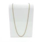 Gouden lange Singapore schakel ketting | 76 cm, Sieraden, Tassen en Uiterlijk, Kettingen, Ophalen of Verzenden, Gebruikt, Overige kleuren