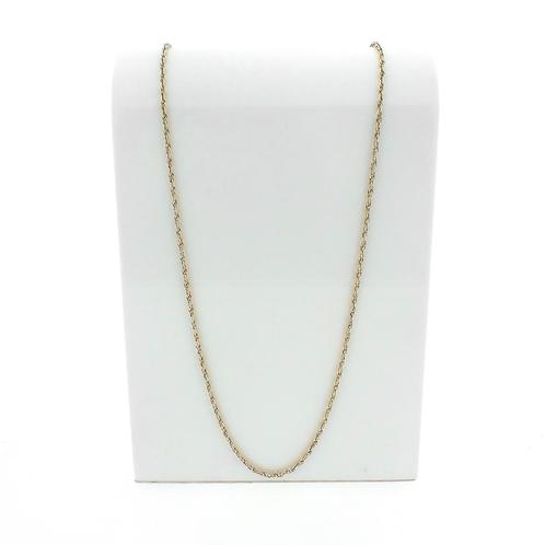Gouden lange Singapore schakel ketting | 76 cm, Sieraden, Tassen en Uiterlijk, Kettingen, Overige kleuren, Gebruikt, Goud, Ophalen of Verzenden