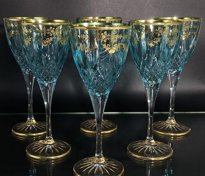 Artemisia - Wijnglas - Kristal, oro 24kt - Set van zes, Antiek en Kunst, Antiek | Glas en Kristal