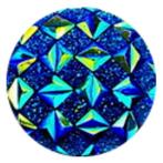 Fako Bijoux® - Click Button - Glitter Ruit - Blauw/Groen, Verzenden, Nieuw