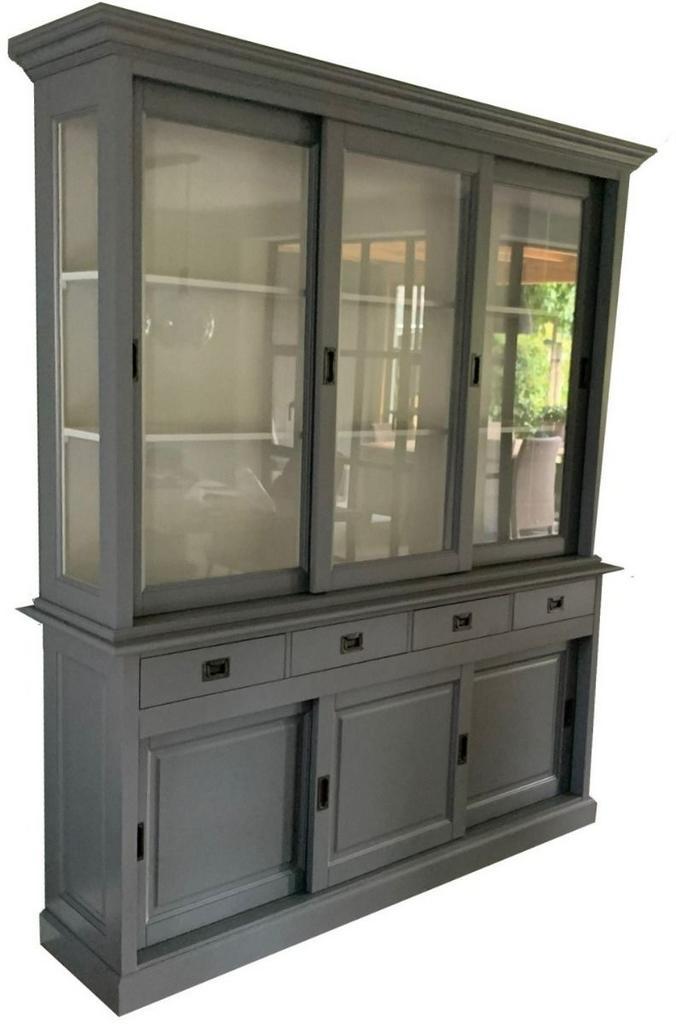 Buffetkast stofgrijs Jubbega 180cm, Huis en Inrichting, Kasten | Buffetkasten, Ophalen of Verzenden