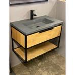 Badkamermeubel Casajoy New York 80x46x50cm Eiken en Grijze, Huis en Inrichting, Ophalen of Verzenden, Nieuw
