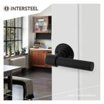 Intersteel Deurkruk L/L-model recht op plat rozet - RVS/mat, Verzenden, Nieuw