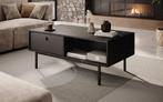 Meubella Salontafel rechthoek zwart marmerlook 110cm 2 lades, Huis en Inrichting, Tafels | Salontafels, 100 tot 150 cm, Verzenden