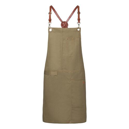 GGM Gastro | KARLOWSKY | Slabbenschort Urban X-Style - Khaki, Huis en Inrichting, Keuken | Textiel, Overige kleuren, Nieuw, Schort