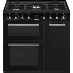 SMEG CX93GMBL Fornuis  - 90×60 cm Dual-Fuel  - Zwart, Ophalen of Verzenden, Nieuw