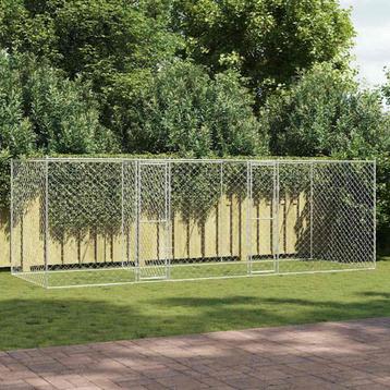 vidaXL Hondenbench Zilver 600 x 200 x 200 cm Gegalvaniseerd beschikbaar voor biedingen