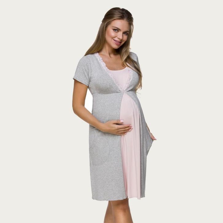 Lupoline Zwangerschapsjurk / Voedingsjurk Pretty Grey met mo, Kleding | Dames, Positiekleding, Nieuw