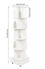 Draaibare Boekenkast 5 Lagen – 360° Met Wielen Wit, Huis en Inrichting, Kasten | Boekenkasten, Verzenden, Nieuw