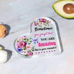 Hart van epoxy met bloemen sometimes you forget that are, Ophalen of Verzenden, Nieuw