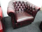Chesterfield Maarssen !! Vintage Red Chesterfield Club Chair, Huis en Inrichting, Fauteuils, Chesterfield, Gebruikt, Leer, Ophalen
