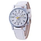 Fako® - Horloge - Geneva Luxury - Wit, Nieuw, Verzenden