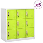 vidaXL Lockerkasten 5 st 90x45x92,5 cm staal lichtgrijs en, Huis en Inrichting, Verzenden, Nieuw