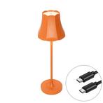Retro tafellamp oranje oplaadbaar IP44 - Granny, Huis en Inrichting, Lampen | Tafellampen, Verzenden, Nieuw, Retro