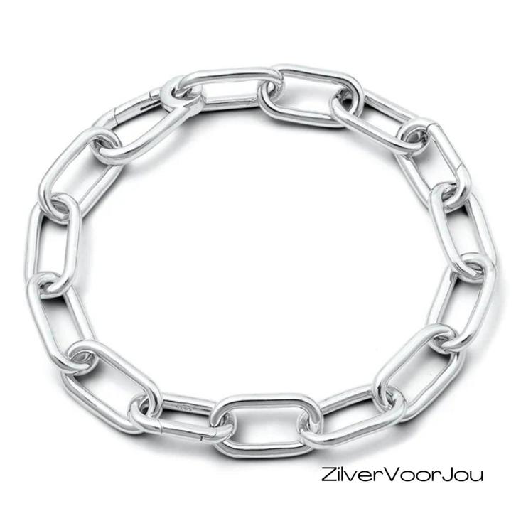 925 zilveren connector schakel armband grof, Sieraden, Tassen en Uiterlijk, Armbanden, Nieuw, Verzenden