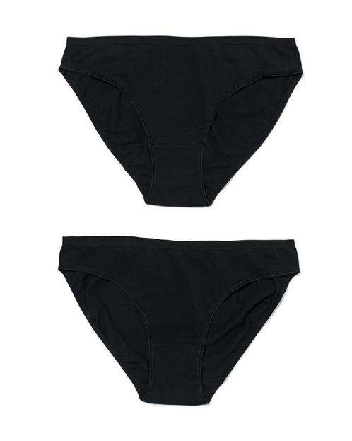 HEMA Dames slips stretch katoen - 2 stuks zwart, Kleding | Dames, Ondergoed en Lingerie, Verzenden